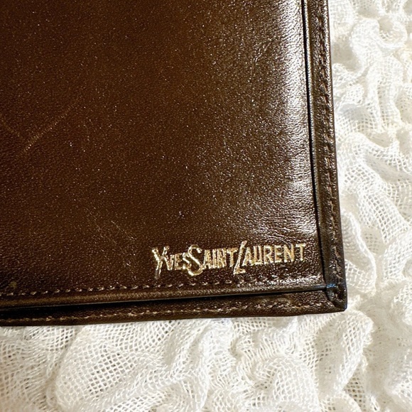 Yves Saint Laurent Long Wallet YSL Logo Brown Leather - Picture 5 of 12